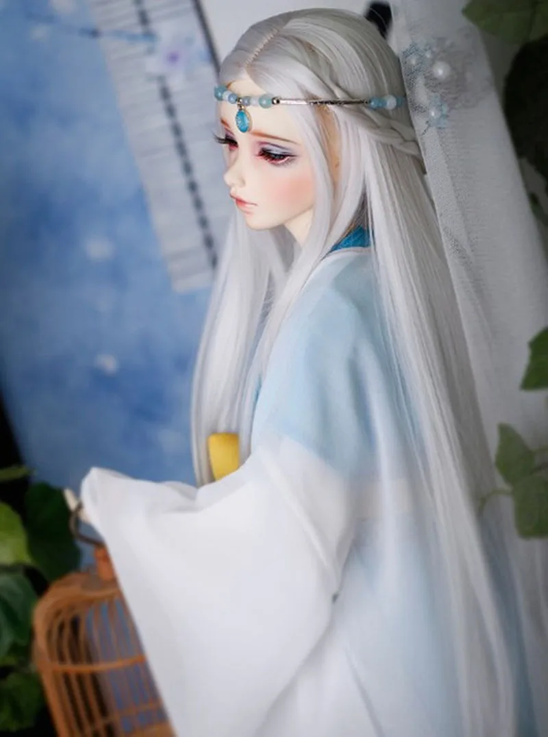 1/3 1/4 1/6 1/8 Bjd SD парик для куклы высокотемпературный серебристый серый цвет модный