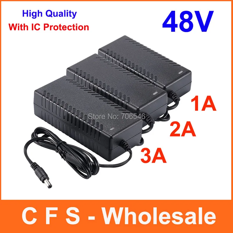 AC DC источник питания 48 В 3A 2A 1A 0.8A адаптер зарядное устройство трансформатор с