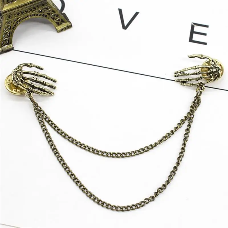 Модная Двойная Цепочка в готическом стиле панк кисточка череп ручная одежда