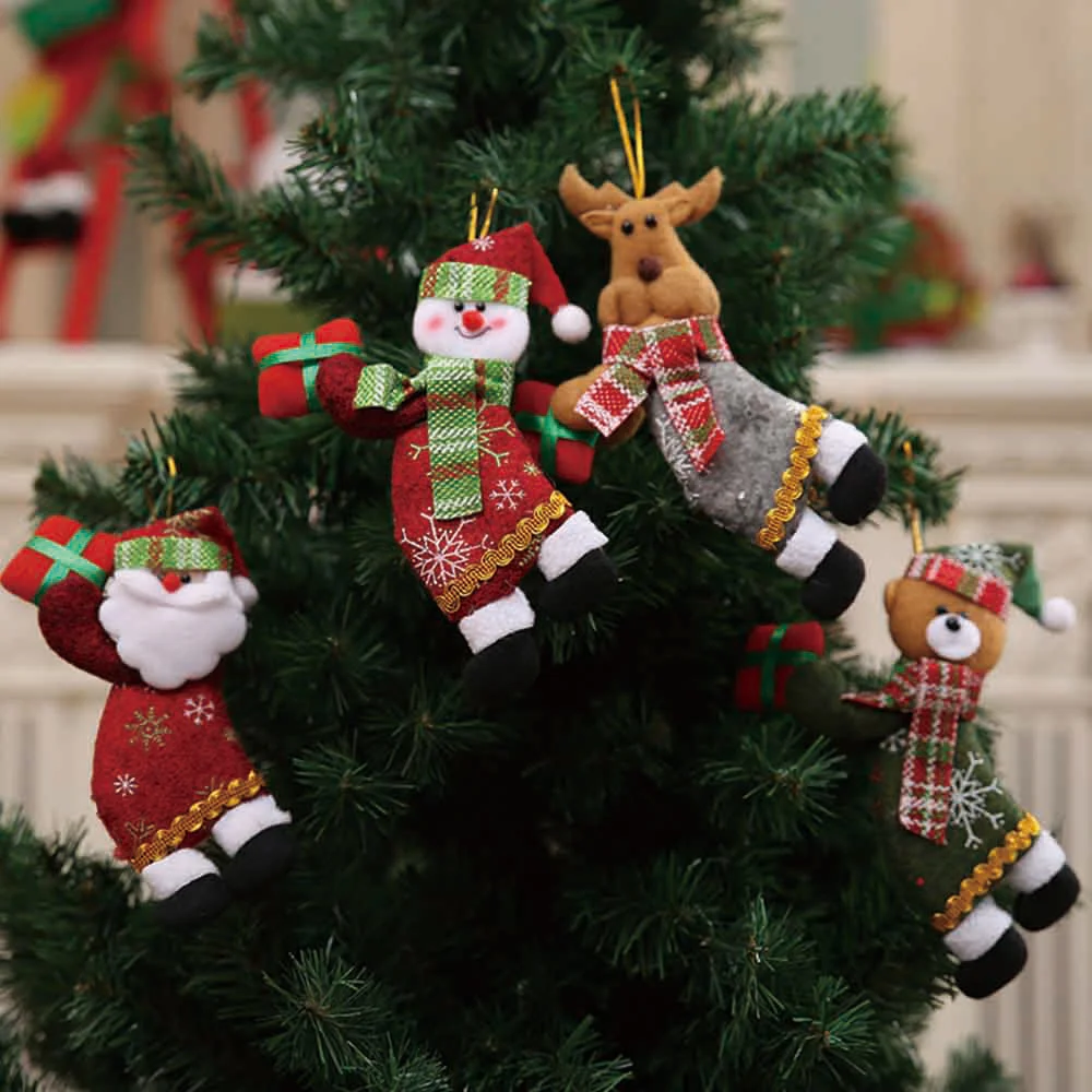 4 шт./компл. куклы Санта Клауса подарки подвеска Рождественская елка украшения