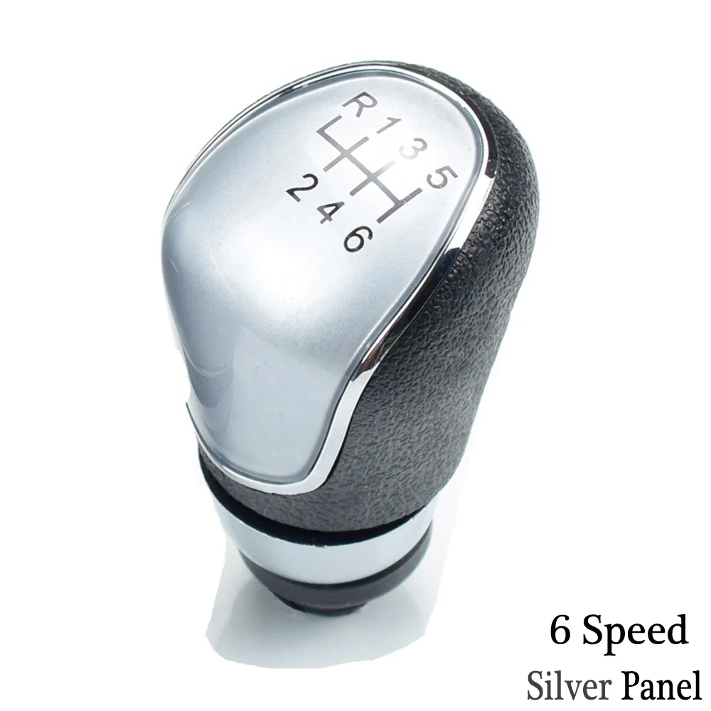 6Speed-Silver-Head 5, 6 Скорость Шестерни ручка переключения Shifter Пылезащитная крышка ручки для Fiesta Focus2 MK2 Kuga C- max для Mondeo - Название цвета: 6Speed-Silver-Head