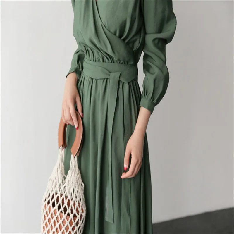 Женская элегантная однотонная блузка HziriP Милая простая вечерняя с v-образным