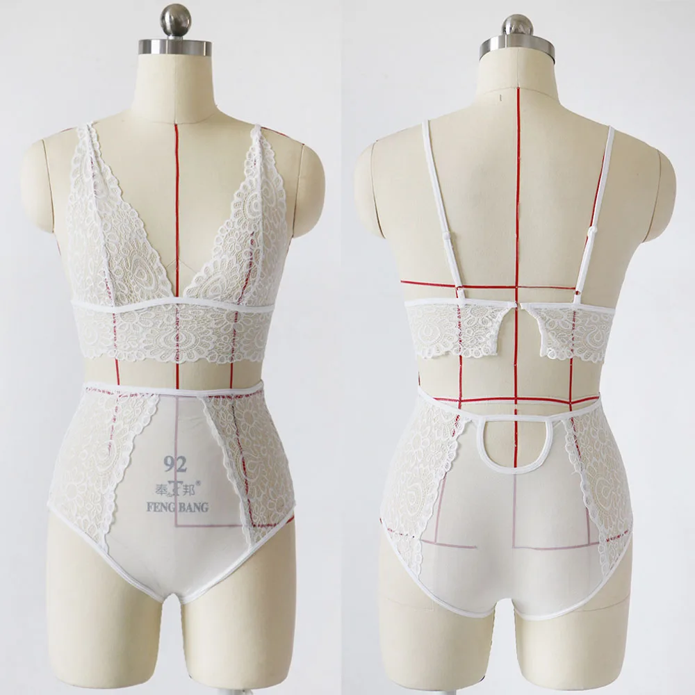 Женский кружевной бюстгальтер пуш ап бесшовный без косточек с вышивкой комплект