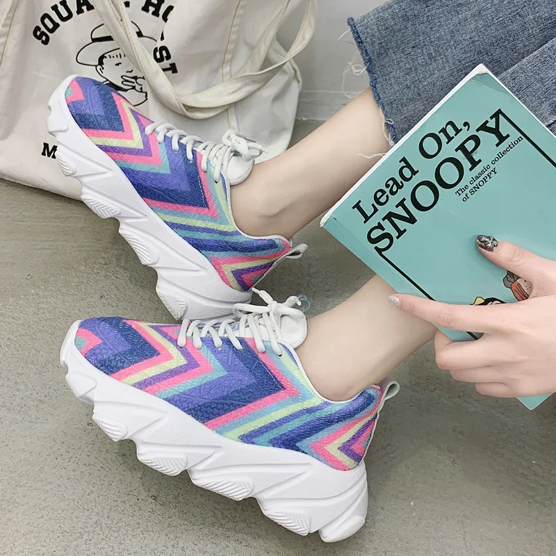 Кроссовки дышащие сетчатые повседневные туфли на плоской подошве женские со