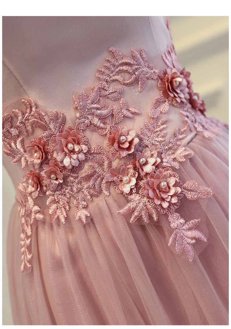 2017 новое вечернее платье пыльно розового цвета длиной в Пол атласное с вырезом