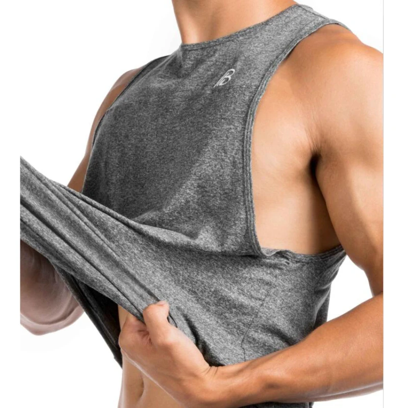 Белый топ форма для гимнастики Спорт Бег Мужчины s Tanktop Фитнес Спортивная одежда