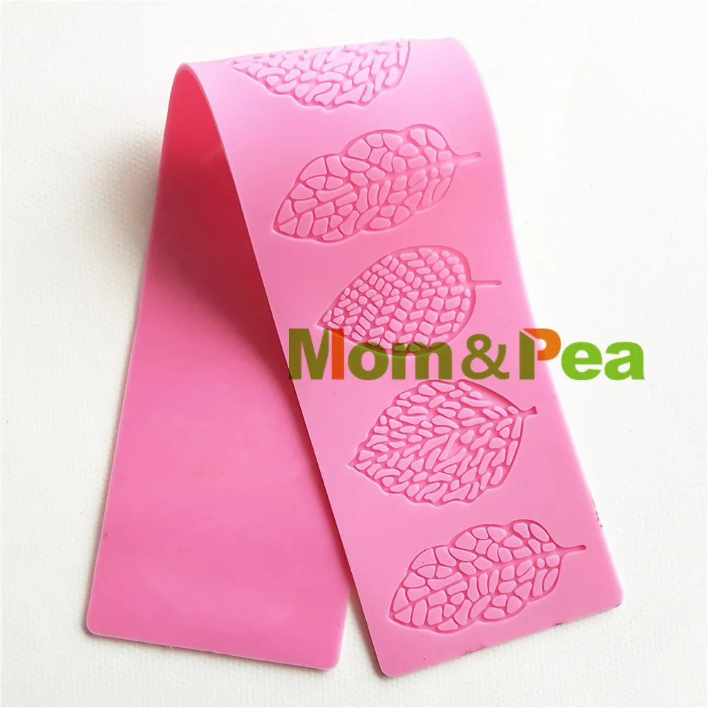 

Mom&Pea GX231 Leaf Lace Pad Mold Cake Decoration Fondant Cake 3D Mold Food Grade Silicone Mould