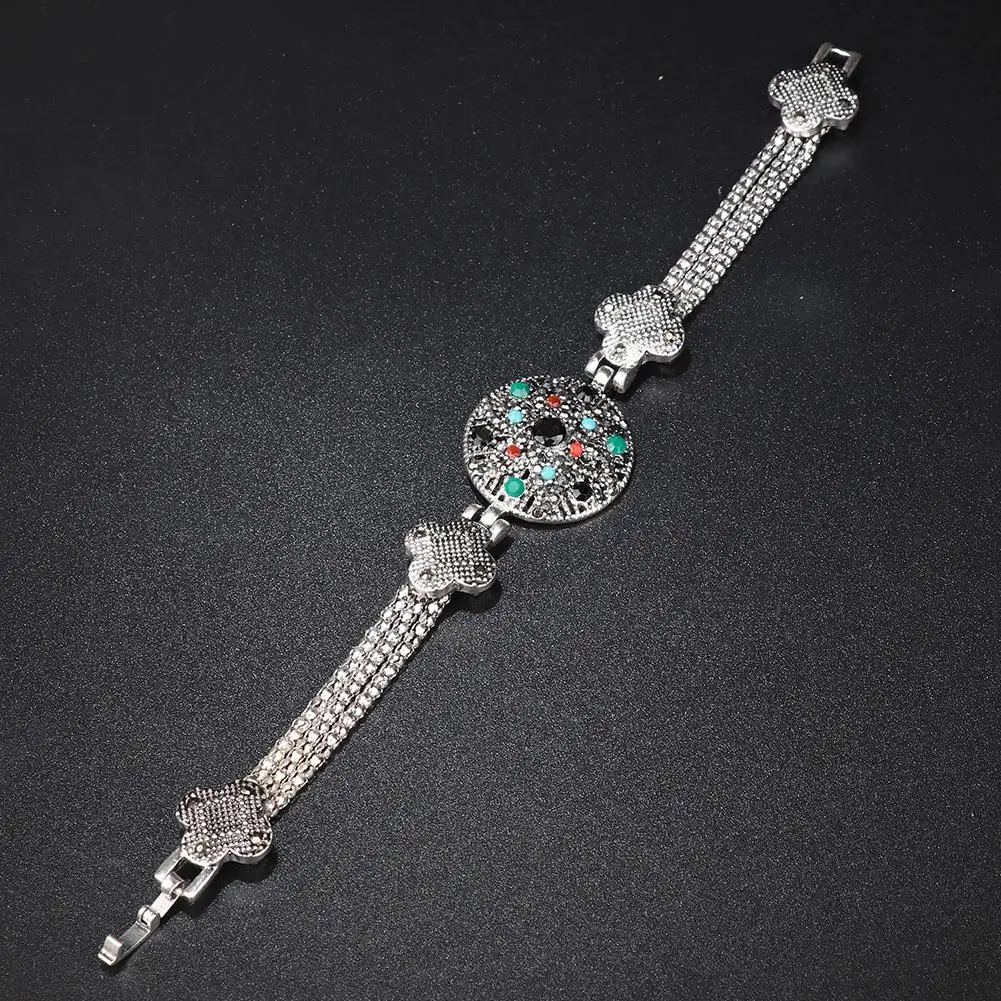 mrwonder Boho Girl Women Retro Bangles Ethnic-style Rhinestone Bracelet Stylish Hand Chain Ornament 2018 autumn Fashion san0 | Украшения и