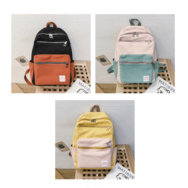 Холщовый женский рюкзак модные Лоскутные школьные сумки для подростков девочек