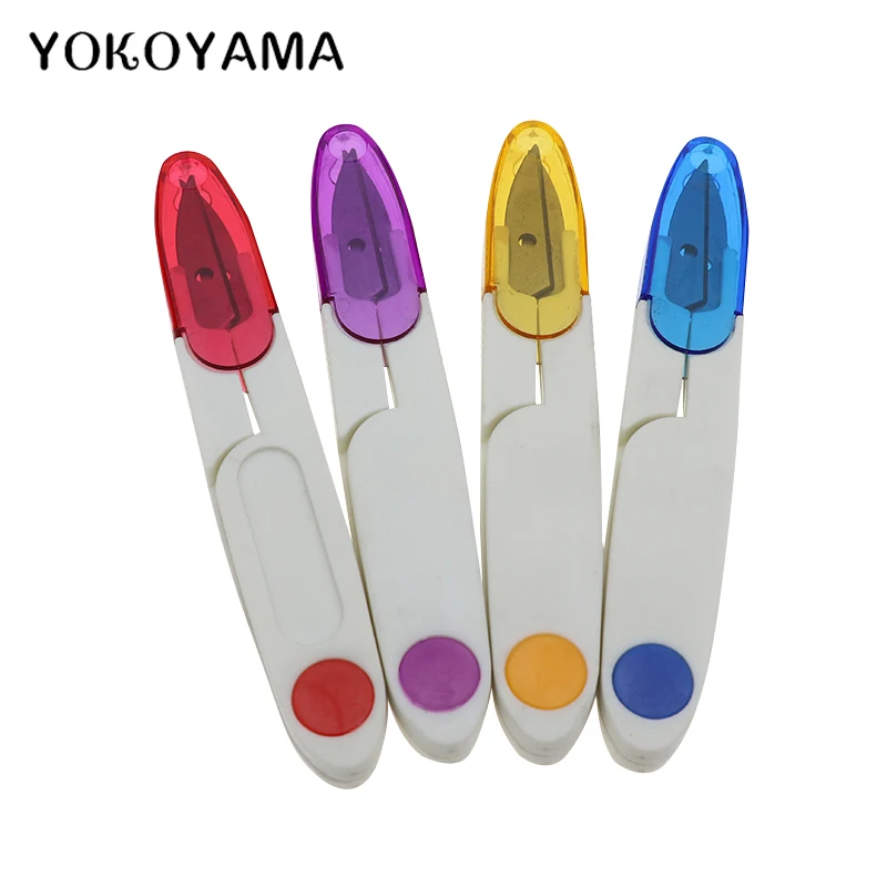 YOKOYAMA портативные ножницы для пряжи, безопасная крышка, пластиковая ручка, портные инструменты для вышивания, швейные резцы, ножницы для вышивания крестиком
