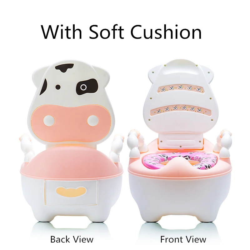 Pink with cushion Детский унитаз, тренировочный стул для детского горшка, тренировочное сиденье для детей, тип ящика, легко моется - Цвет: Pink with cushion