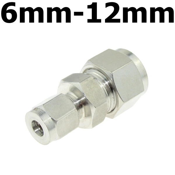 6mm-12mm Фитинг для компрессора редуктор соединение 1/" 1/4" 1/" 6 мм 8 мм 10 мм 12 мм OD Трубы наконечник муфта соединитель из нержавеющей стали 304 - Цвет: 6mm-12mm