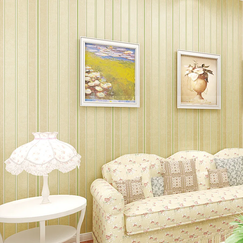 Полосатые обои Cheng Shuo для спальни нетканые фоновые гостиной и телевизора простые