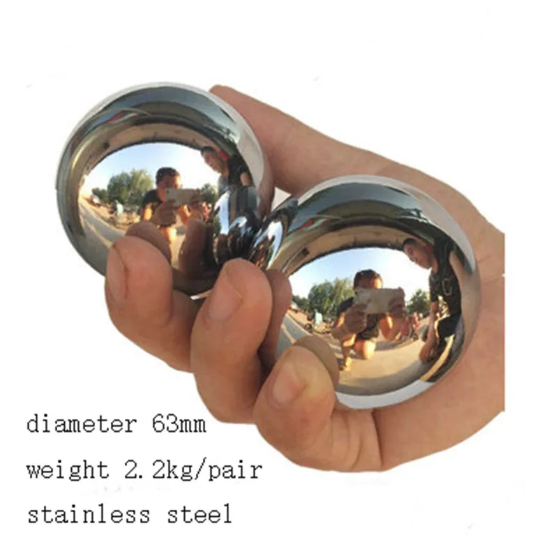 Stainlesssteel baoding мяч для фитнеса гандбол китайские мячи для здоровья для рук упражнения мячи для лечебной терапии 1 пара - Цвет: Серый