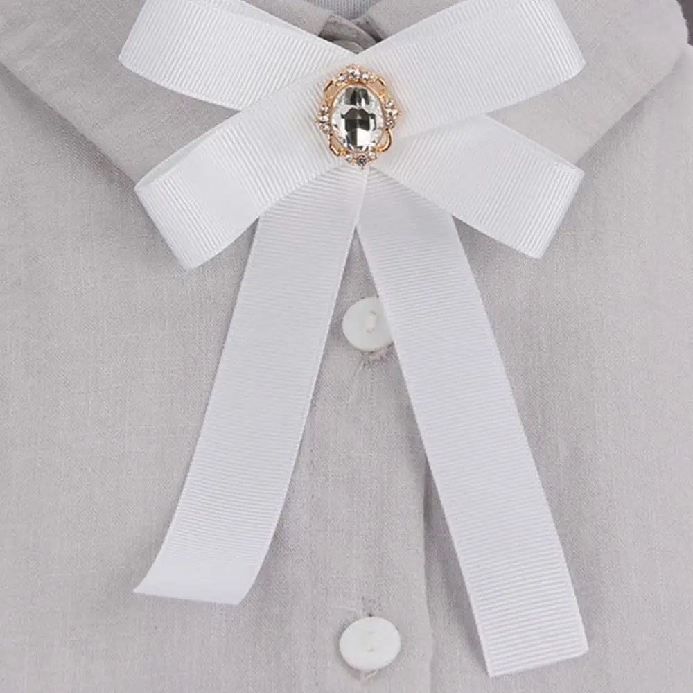 white Модные DIY тканевые Броши «бант» для женщин, булавки для галстука на шею, вечерние, свадебные, Большая лента, брошь, ювелирные изделия, аксессуары для одежды - Окраска металла: white