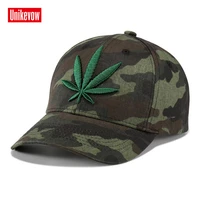 unikevow brand new high quality camouflage baseball cap 3d leaves embroidered caps outdoor sport snapback hat for men women