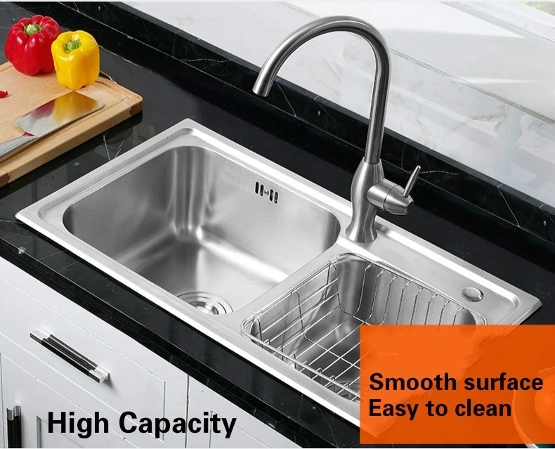 Free shipping Standard kitchen double groove sink wash the dishes durable 304 food grade stainless steel hot sell 700x400 MM |