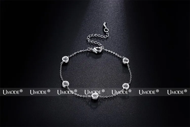 Umode художественными произведениями 0.25ct CZ алмазная позолоченные имитация бриллиантовый браслет ювелирные изделия подарок для женщин Bracciale UB0084B