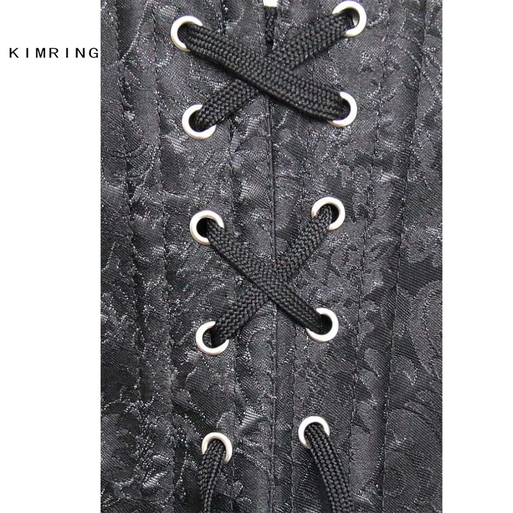 Kimring Sexy Steampunk Steel Boned Artificial Leather Corsets Bustier Underbust Corset Waist Trainer Hourglass Figure Corselet | Женская
