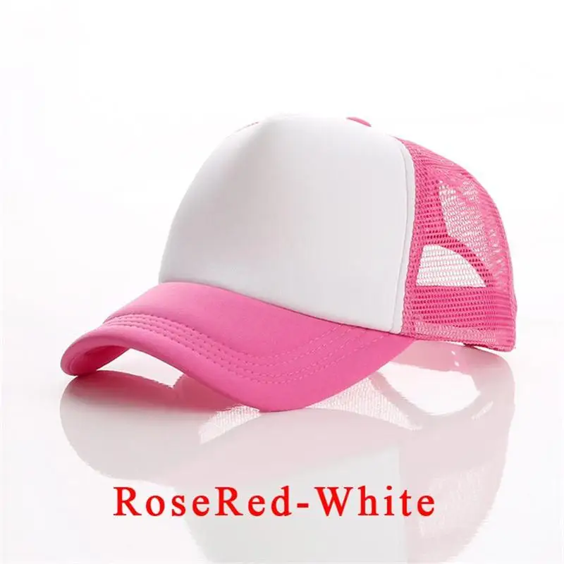 Rose-White Заводские обычные бейсболки бесплатно DIY персональный дизайн логотип изображения текст для взрослых и детей ребенок без рисунка, с сеткой Кепка-бейсболка кепка для мужчин и женщин - Цвет: Rose-White