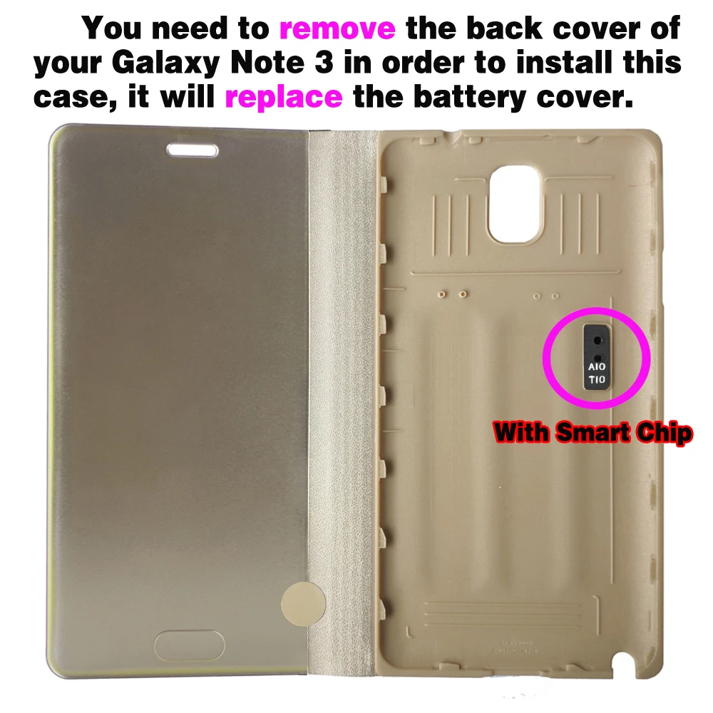 Откидной зеркальный чехол для телефона samsung Galaxy Note 3 Galaxy Note3 SM N900 N9000 N9005 S SM-N900 SM-N9005
