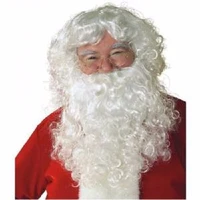 top quality festival prop fans curly wigs cosplay white beard christmas santa claus wig mustachewig cap