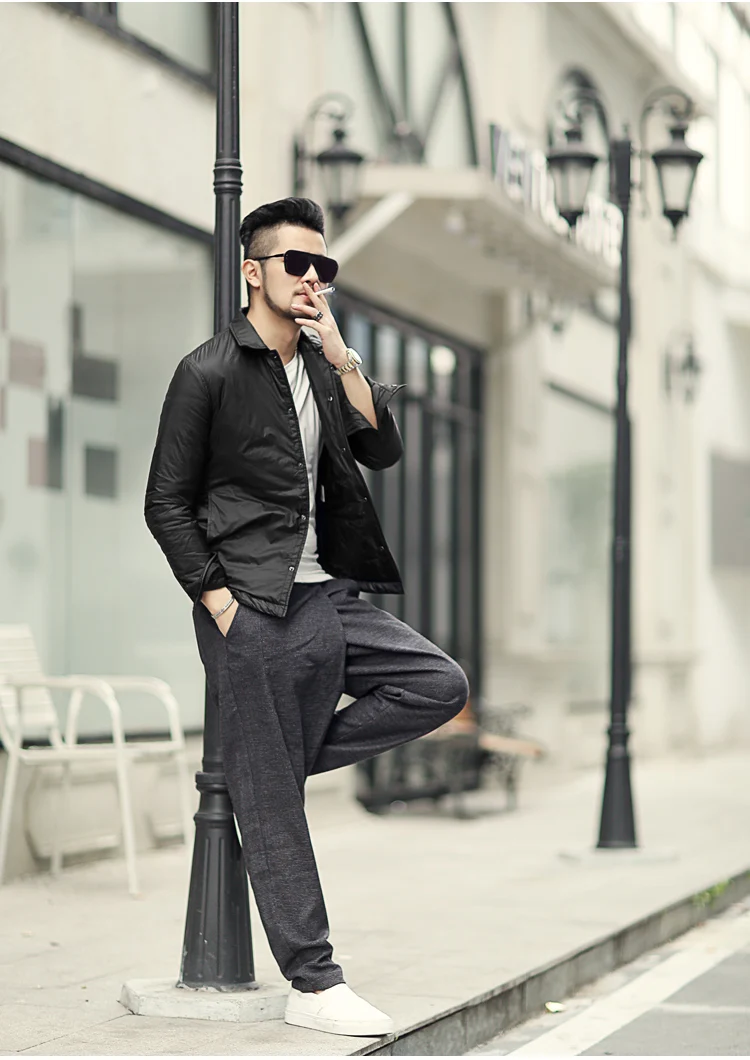 Новая зимняя мужская армия зеленый хлопок Повседневная Толстая теплая куртка метросексуал мужчин slim модный бренд solid Мягкие пиджаки пальто F7025