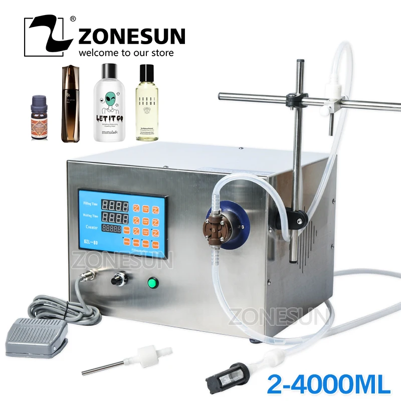 ZONESUN Magnetic Pump Beverage Perfume water wine drinks juice Essential Oil Bottle Water Making Liquid Filling Machine | Бытовая