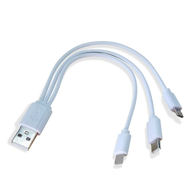 White CBAOOO Мини Micro USB кабель type C кабель 1to3 кабель для iphone Быстрая быстрая зарядка кабель мобильного телефона зарядное устройство кабель для передачи данных провод - Цвет: White