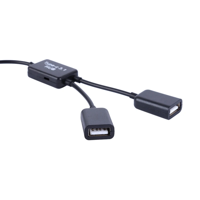 15cm USB Type C 3.1 Male to Dual 2.0 Female OTG Charging Cable 2 Port HUB Cables 1 3 Cord or Y Splitter Cables|Кабели USB| |