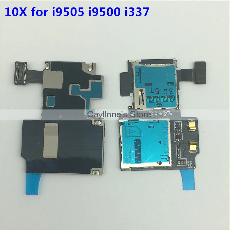 10 шт. держатель для sim карты гибкий кабель Samsung Galaxy S4 i9505 i9500 i337 Micro SD слот Ридера