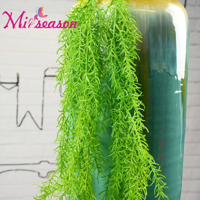 

105CM Long1 PC Artificial Pine needles Rattan Fake Leaves Hanging Vine For Wall Decortion Camera props Wedding Party Home decor