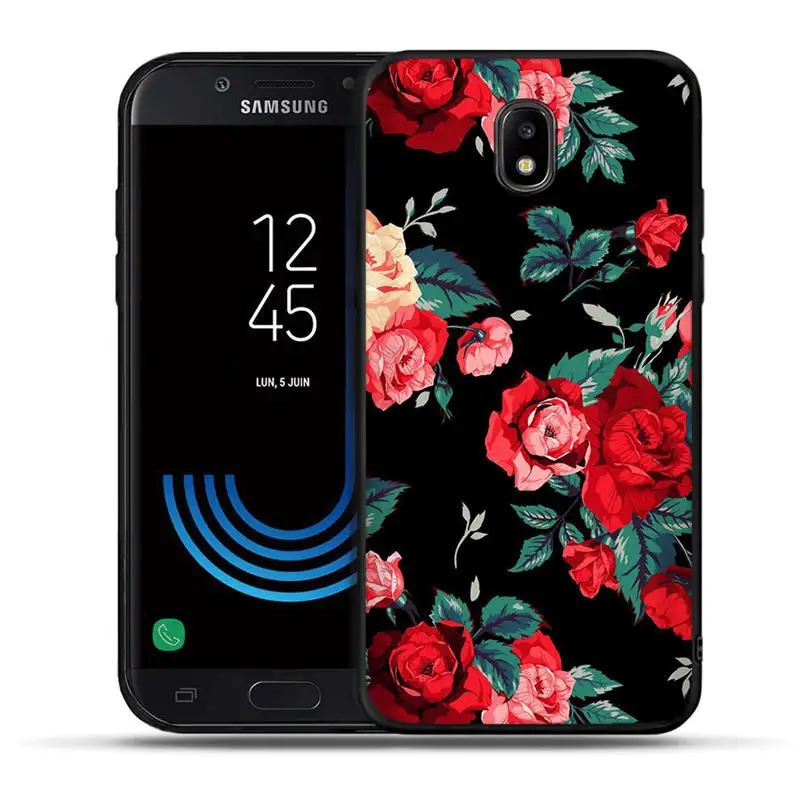 Чехол с цветами розы для Samsung Galaxy J3 J5 J7 2016 2017 чехол телефона J2 Prime G530 j4 J6 Plus 2018 Funda Coque