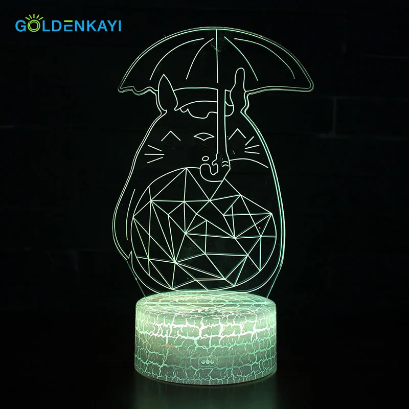 3D Totoro LED Оригинальное ночное освещение атмосферная лампа Мультяшные игрушки
