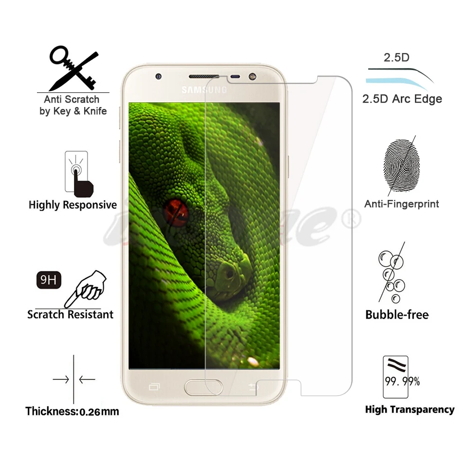 Закаленное стекло Icoque 9H 2.5D для Samsung Galaxy J3 2017 стеклянная пленка премиум класса