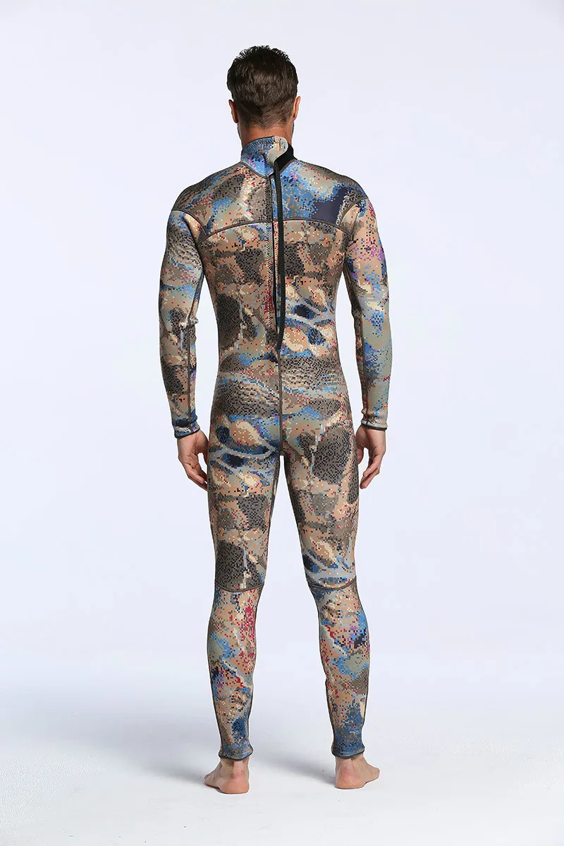 

New SCR Neoprene 3mm Camouflage One-piece Diving Suit Surf Suit Warm Waterproof Men Camouflage Diving Suit Size S-XXL