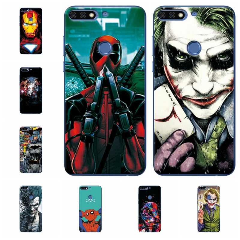 Очаровательный чехол для телефона Marvel Hero Captain America Huawei Y7Prime 2018 Человек-паук