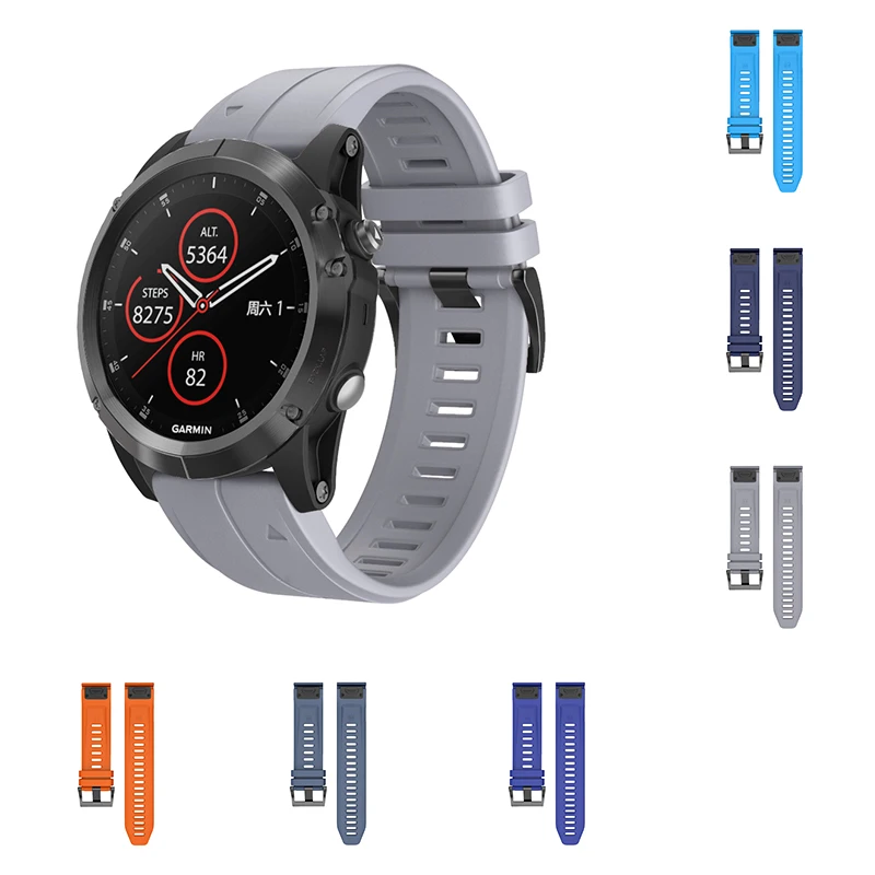 22 мм силиконовый спортивный ремешок для часов Garmin Fenix 5, ремешок для часов, спортивные Смарт-часы Tabby, Сменный ремень, ремешок