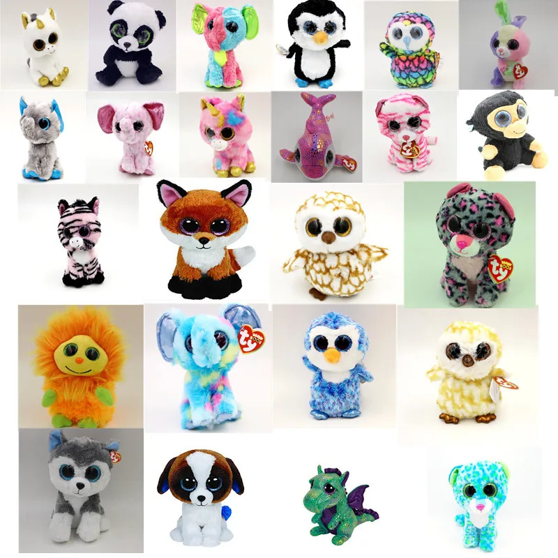 KAWO Горячая Ty Beanie Boos большие глаза маленький Единорог Плюшевые игрушки Куклы Kawaii