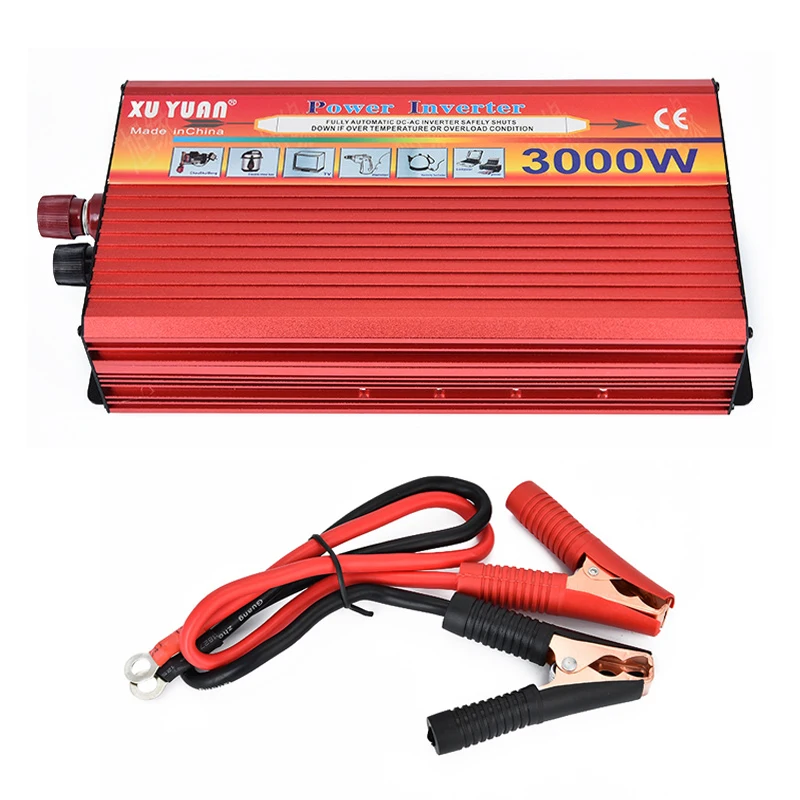 6000W пиковый портативный автомобильный инвертор 3000W DC 12 V-AC 220V зарядное устройство конвертер