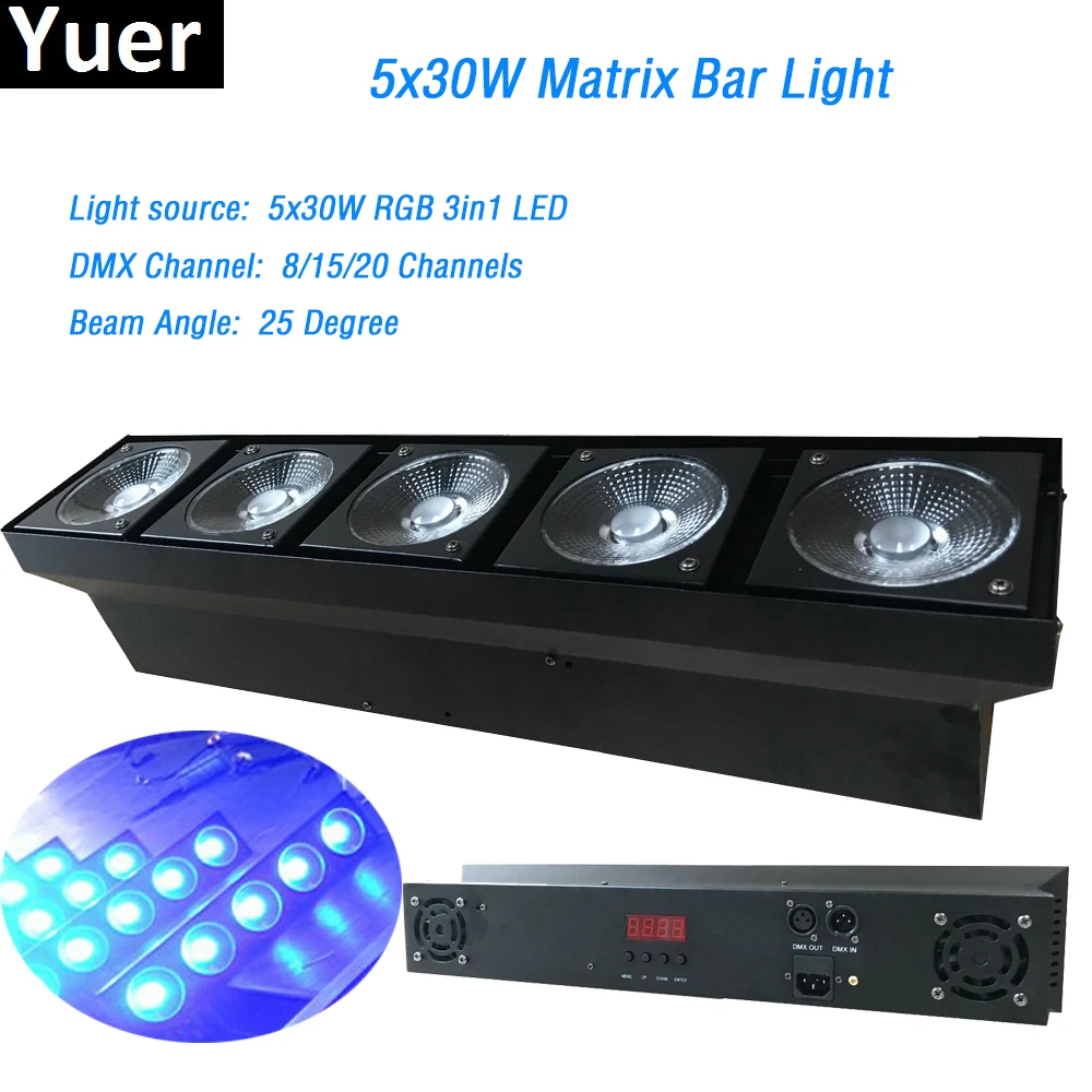 Stage Light 5x30w RGB 3in1 Matrix Bar Lighting Led Bar Light DMX512 Wash Led par dmx 25 degree Beam DJ Party Show disco light rgb colorful light armor outfits glowing clothe show dress bar dj mc performance robot men suit led costumes ballroom wears