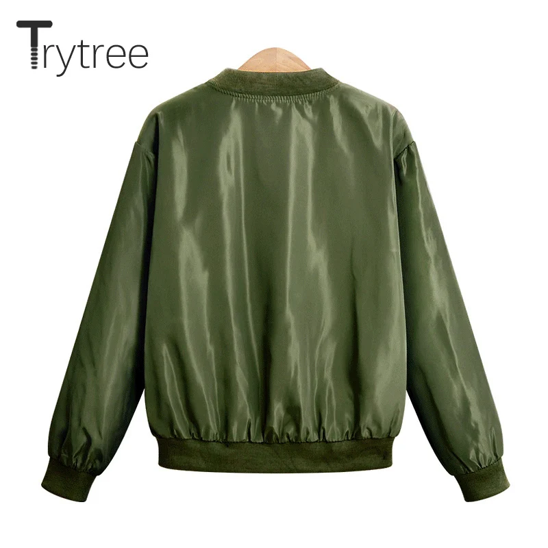 Женское пальто на молнии Ttytree черное повседневное армейское из полиэстера с