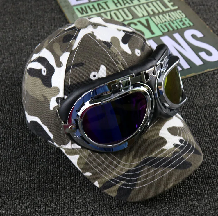 2019 Новые пилотные детская камуфляжная одежда Бейсбол Кепки с очками для детей