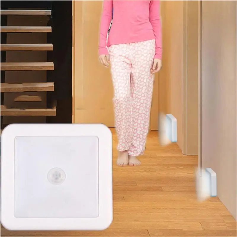 New High Quality 6 LED Wireless PIR Auto Motion Sensor Infrared Night Light Cabinet Stair Lamp Drop Shipping | Лампы и освещение