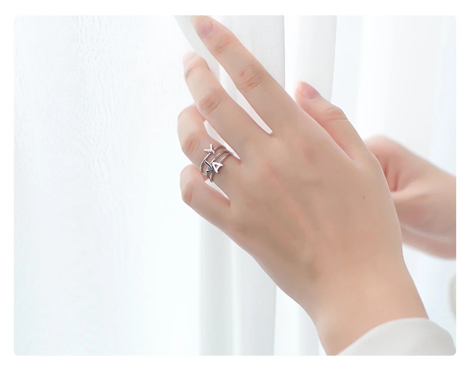 UMODE, корейские 925 пробы, серебряные кольца, трендовые английские буквы, открытые кольца для женщин, Серебряный подарок для девушек, Женские Ювелирные изделия ULR0737A