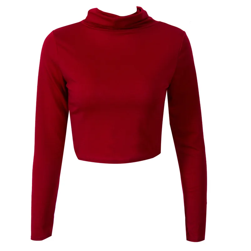 Женские топы с высоким воротником одежда длинным рукавом женские черные вязаные