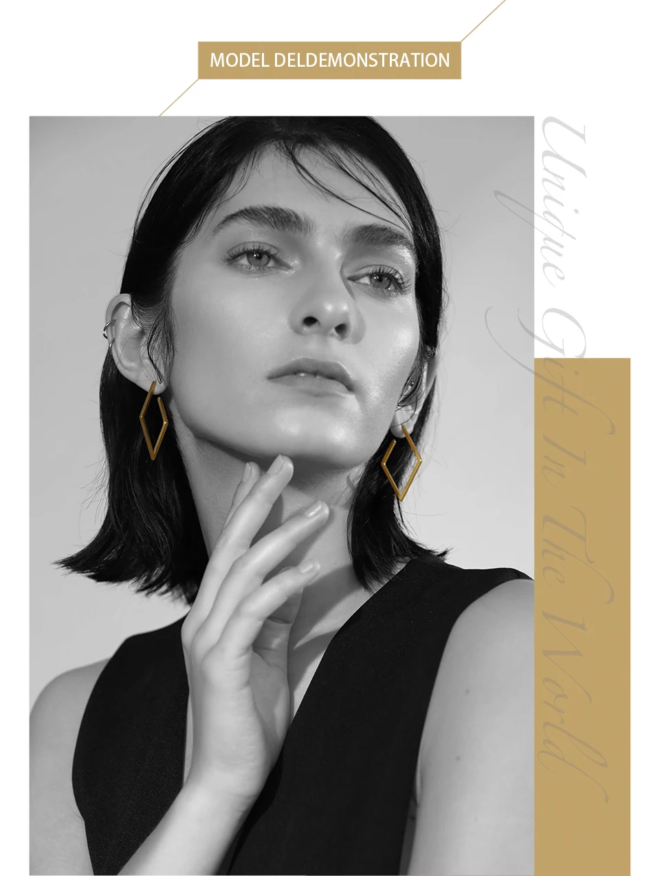 Enfashion ювелирные изделия геометрические маленькие ромбовидные серьги золотого цвета из нержавеющей стали длинные висячие серьги для женщин серьги EB171036