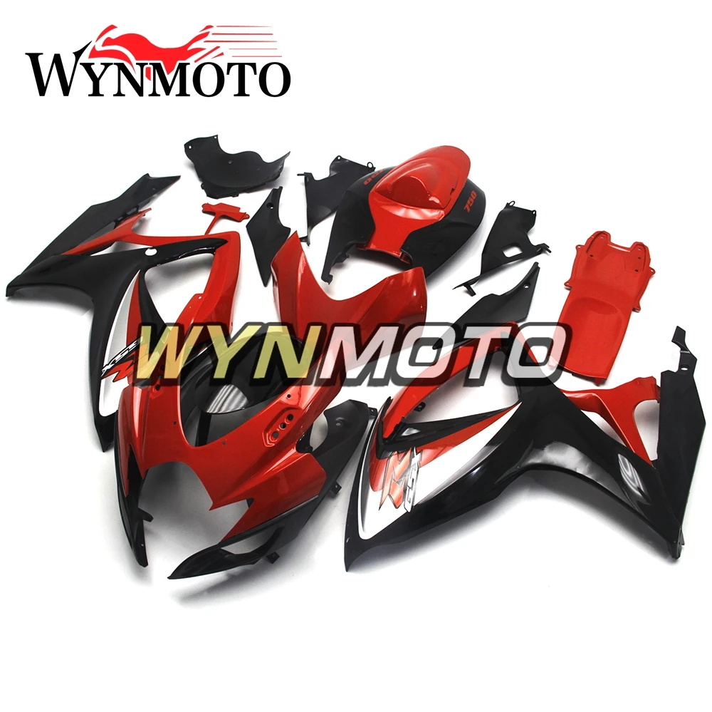 

Full ABS Injection Fairings For Suzuki GSXR600 - 750 K6 2006 2007 Gloss Black Red Motorbike Fairing Kits Covers Body Frames New