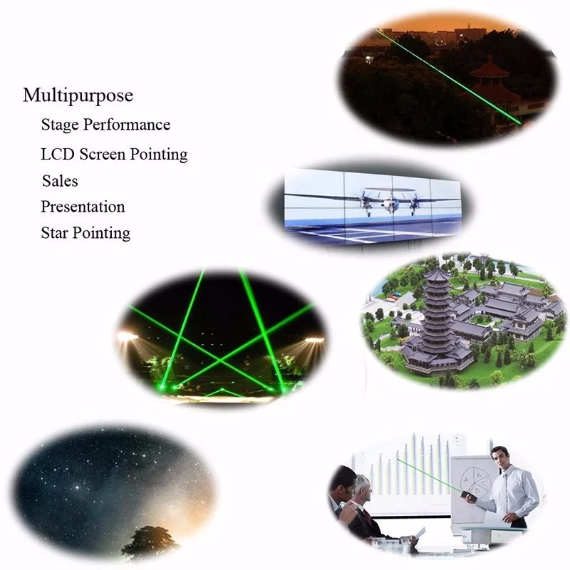 3PCS 532nm Green Laser Pen Flashlight Powerful Pointer Presenter Remote Lazer Hunting Bore Sighter 1Head no Battery |