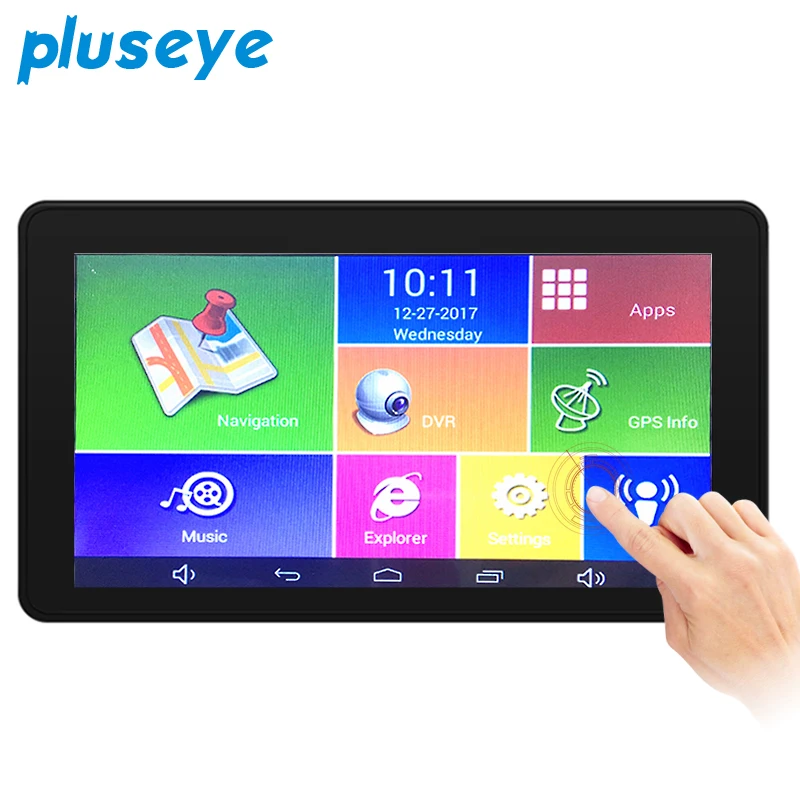 Pluseye 3 в 1 Автомобильный dvr антирадары gps навигации Android двойной объектив 7 дюймов